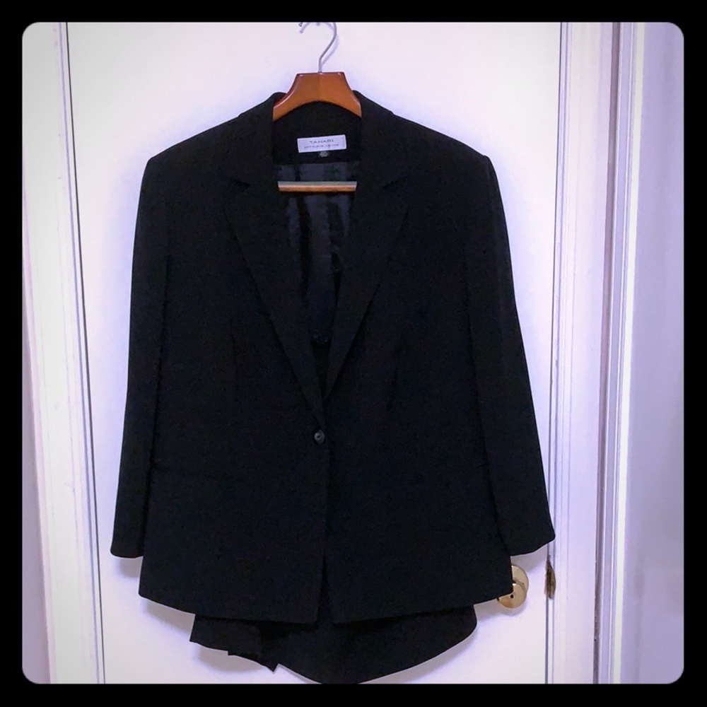 Solid Black women’s Skirt Suit - Tahari ASL